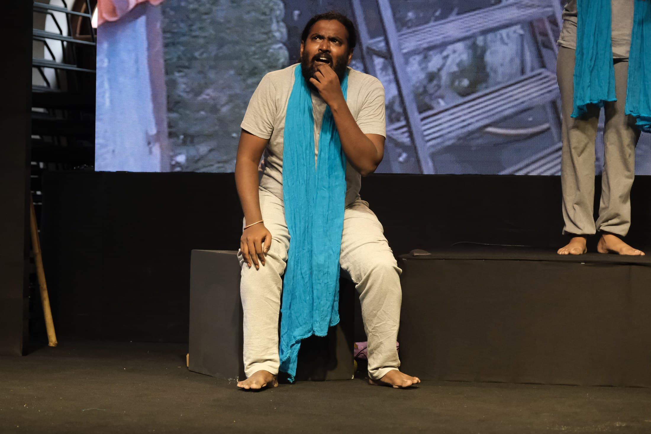 A Streets of Bangalore performer on stage during the Concrete and Sweat event.