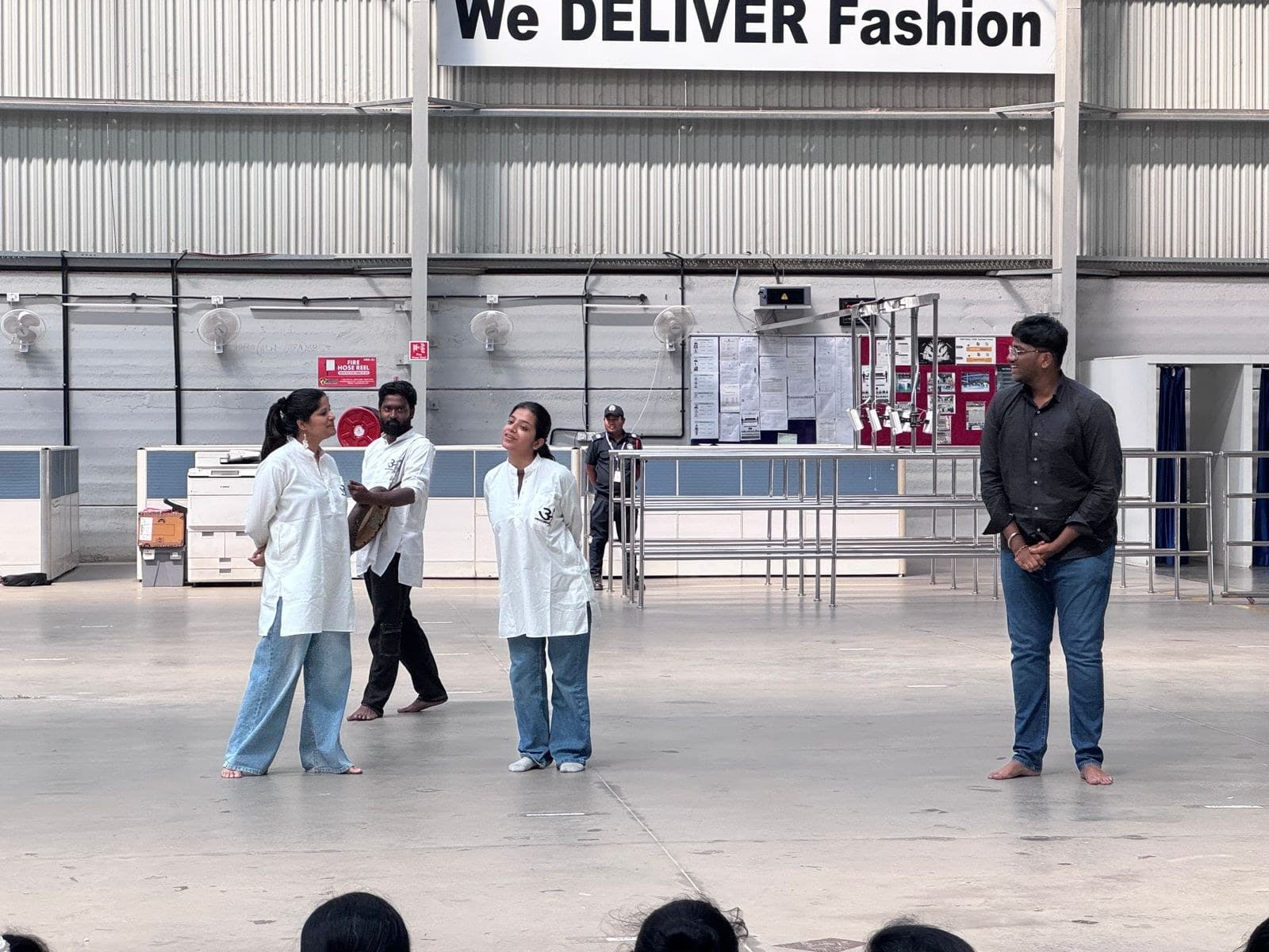 A performance-led intervention inside a corporate venue.